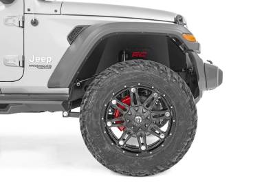 Rough Country Suspension Systems - Rough Country 10497A Black Front Inner Fender Liners for 18-25 Jeep Wrangler JL