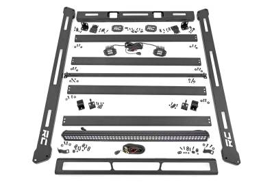 Rough Country Suspension Systems - Rough Country 10622 Hard Top Roof Rack w/LEDs Black for 18-25 Jeep Wrangler JL