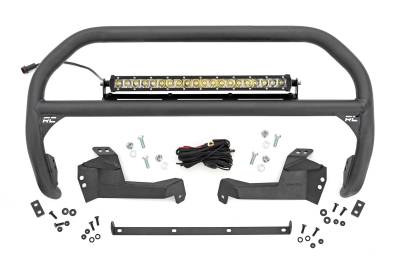 Rough Country Suspension Systems - Rough Country 51043 Black Front Bumper Nudge Bar w/LED for 21-25 Bronco Sport
