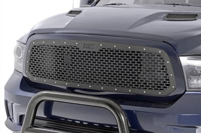 Rough Country Suspension Systems - Rough Country Front Mesh Grille Insert Black for 13-18 Ram 1500 70197