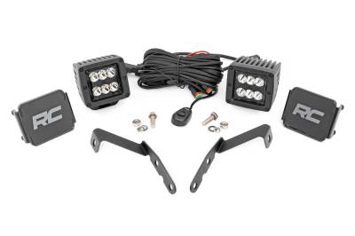 Rough Country Suspension Systems - Rough Country 71058 A-Pillar 2" LED Ditch Light Kit for 07-14 Silverado/Sierra