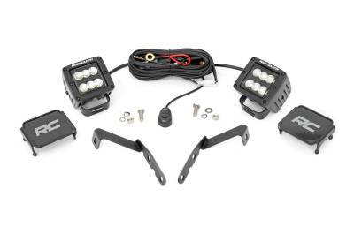 Rough Country Suspension Systems - Rough Country 71059 A-Pillar 2" LED Ditch Light Flood for 07-14 Silverado/Sierra