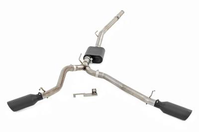 Rough Country Suspension Systems - Rough Country Cat-Back Dual Exhaust System for 20-24 Gladiator JT 3.6L 96015