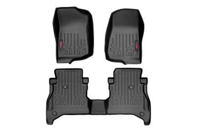 Rough Country Suspension Systems - Rough Country Front/Rear Floor Liners Black for Gladiator JT M-61505