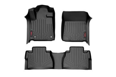 Rough Country Suspension Systems - Rough Country Front/Rear Floor Liners Black for 14-21 Tundra CrewMax M-71770