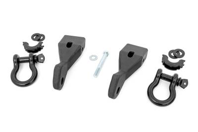 Rough Country Suspension Systems - Rough Country Front Tow Hook/D-Ring Kit Black 07-13 Silverado/Sierra 1500 RS156