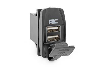 Rough Country Suspension Systems - Rough Country 2x1 USB Charger Switch Insert Black 709USB