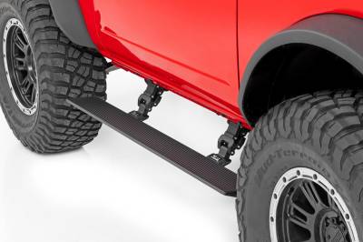 Rough Country Suspension Systems - Rough Country Power Running Boards Black 21-25 Ford Bronco 2DR PSR51230