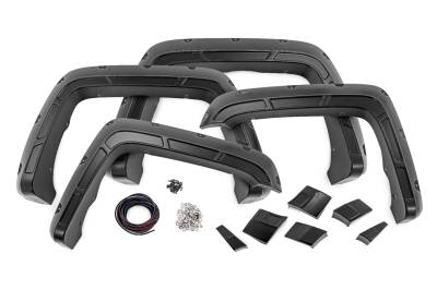 Rough Country Suspension Systems - Rough Country A-G11611-GBA Defender Fender Flares Onyx Blk for 14-18 Sierra 1500