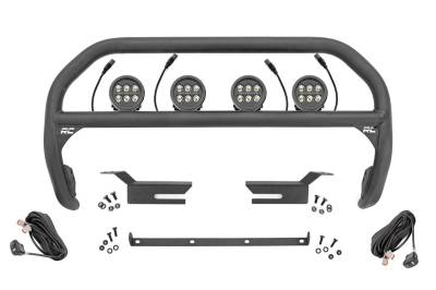 Rough Country Suspension Systems - Rough Country Black Front Bumper Nudge Bar w/LED 21-25 Ford Bronco 51039