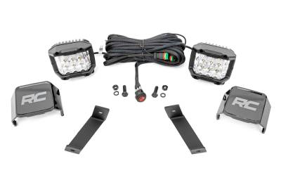 Rough Country Suspension Systems - Rough Country 70082 A-Pillar 3" LED Ditch Light Kit Flood for 14-21 Cherokee KL