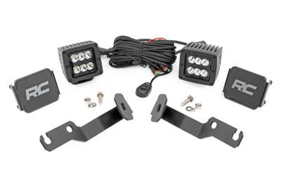 Rough Country Suspension Systems - Rough Country A-Pillar 2" LED Ditch Light Kit-Spot for 05-15 Toyota Tacoma 71087