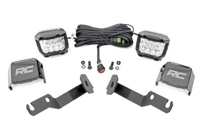 Rough Country Suspension Systems - Rough Country 71091 A-Pillar 3" LED Ditch Light Kit Flood for 05-15 Tacoma