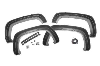 Rough Country Suspension Systems - Rough Country A-C12011-GBA Defender Fender Flares Black 20-26 Silverado HD