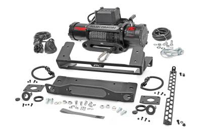 Rough Country Suspension Systems - Rough Country Winch Mount Kit w/Winch 21-25 Ford Bronco OEM Steel Bumper 51094