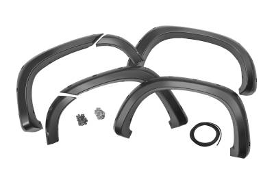 Rough Country Suspension Systems - Rough Country Pocket Fender Flares Black 19-21 Silverado 1500 F-C11911A
