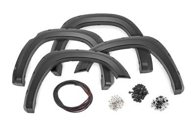 Rough Country Suspension Systems - Rough Country Pocket Fender Flares Black for 19-24 Ram 1500 F-D10914A-PXR