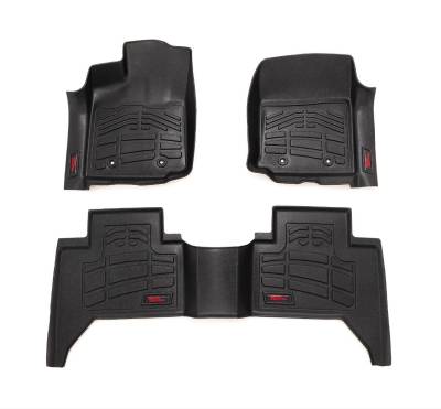 Rough Country Suspension Systems - Rough Country Front/Rear Floor Liners Black for 16-23 Tacoma Double SM71216
