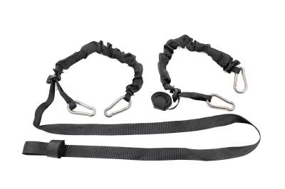 Rough Country Suspension Systems - Rough Country 1" x 6' Carabiner Tie Down Straps Black Pair 117701A