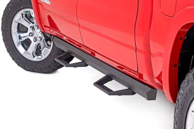 Rough Country Suspension Systems - Rough Country 31016 Black SRL2 Drop Step Nerf Bars for 19-26 Ram 1500 Crew