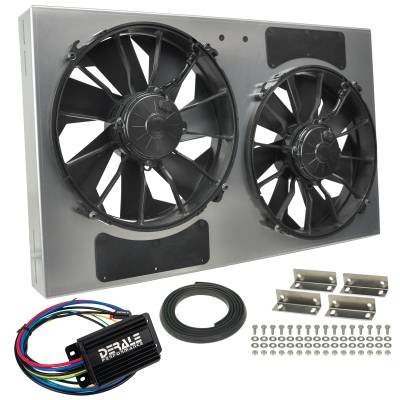 Derale - Derale 66838 Powerpack Dual 12" RAD Fan/Alum Shroud Kit w/PWM Controller