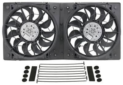 Derale - Derale 16928 High Output Dual 12" Electric RAD Fan/Plastic Shroud Kit