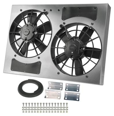 Derale - Derale 16833 Powerpack High Output Dual 11" Electric RAD Fan/Aluminum Shroud Kit