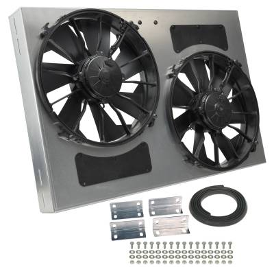 Derale - Derale 16837 Powerpack High Output Dual 12" Electric RAD Fan/Aluminum Shroud Kit