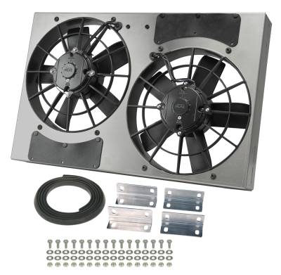 Derale - Derale 16831 Powerpack High Output Dual 11" Electric RAD Fan/Aluminum Shroud Kit