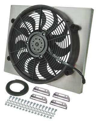 Derale - Derale 16823 Powerpack High Output Single 17" Electric Fan/Aluminum Shroud Kit