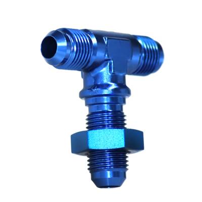 SpeedFx - SpeedFX 560634 Coupler Fitting 180-DEG Flare Tee -6AN Blue Anodized EACH