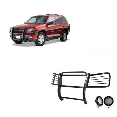 Black Horse Off Road - Black Horse 17GK26MA-PLFB Black Grille Guard w/LED for Trailblazer EXT