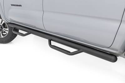 Rough Country Suspension Systems - Rough Country RCT0580CCB 3" Drop Step Nerf Bars Black for 05-23 Tacoma Double