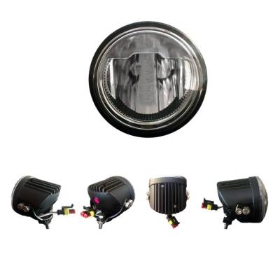 Recon - Recon 264518 5" Round LED Driving Light Kit-Black/White