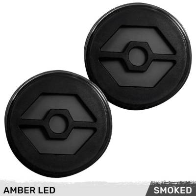 Recon - Recon 264334BK LED Turn Signal Lenses Smoked/Amber for 07-18 Wrangler JK