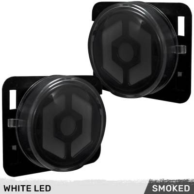 Recon - Recon 264335WHBK LED Front Side Fender Lenses Smoked/White for 07-18 Wrangler JK