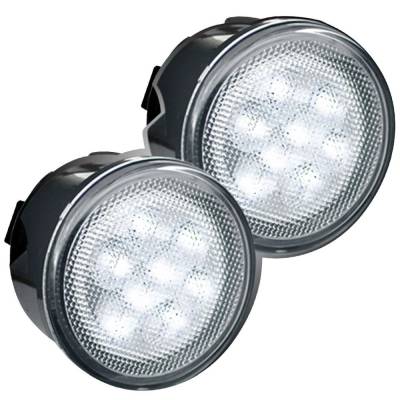 Recon - Recon 264134WHCL LED Turn Signal Lenses Clear/White for 07-18 Wrangler JK