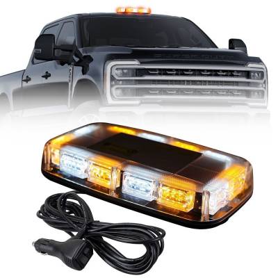 Recon - Recon 26419RM 12" 360-DEG 16 Function Strobing LED Roof Light Bar White/Amber