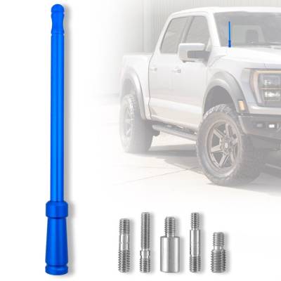 Recon - Recon 264ANTBL 8" Aluminum Universal Stubby Antenna-Blue