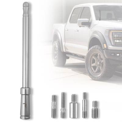 Recon - Recon 264ANTBR 8" Aluminum Universal Stubby Antenna-Silver