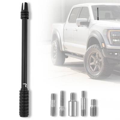 Recon - Recon 264ANTCBBK 10" Aluminum Barrel Universal Stubby Antenna-Black