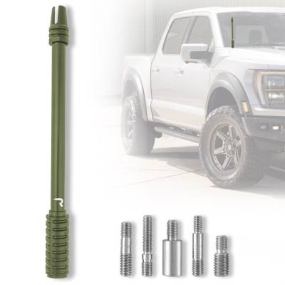 Recon - Recon 264ANTCBGR 10" Aluminum Barrel Universal Stubby Antenna-Army Green