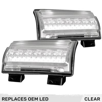 Recon - Recon 264148LEDCL LED Turn Signal Lenses Clear/White/Amber for Wrangler JL