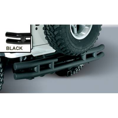 Rugged Ridge - Rugged Ridge 11570.04 3" Double Tube Rear Bumper w/Hitch for Wrangler