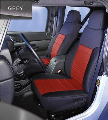 Rugged Ridge - Rugged Ridge 47521 NEOPRENE SEAT COVER FRONTS PAIR GRAY for Wrangler