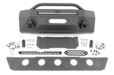 Rough Country Suspension Systems - Rough Country 10745 Hybrid Front Winch Bumper Black for 14-24 Toyota 4Runner