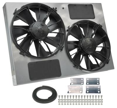 Derale - Derale 16927 Powerpack High Output Dual 12" Electric RAD Fan Steel Shroud Kit