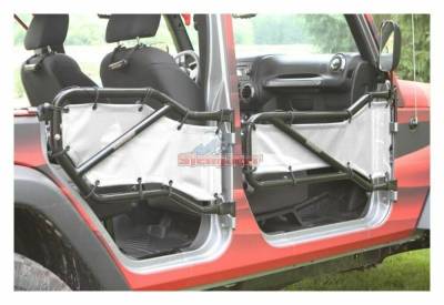 Steinjager - Steinjager Mesh Tube Door Covers Front/Rear-White for Wrangler JK J0041378