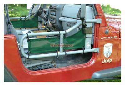 Steinjager - Steinjager Mesh Tube Door Covers Front-Green for Wrangler TJ J0041630