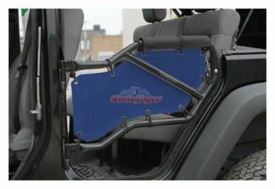 Steinjager - Steinjager Mesh Tube Door Covers Rear-Blue for Wrangler JK J0041357